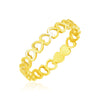 14k Yellow Gold Ring with Polished Open Heart Motifs